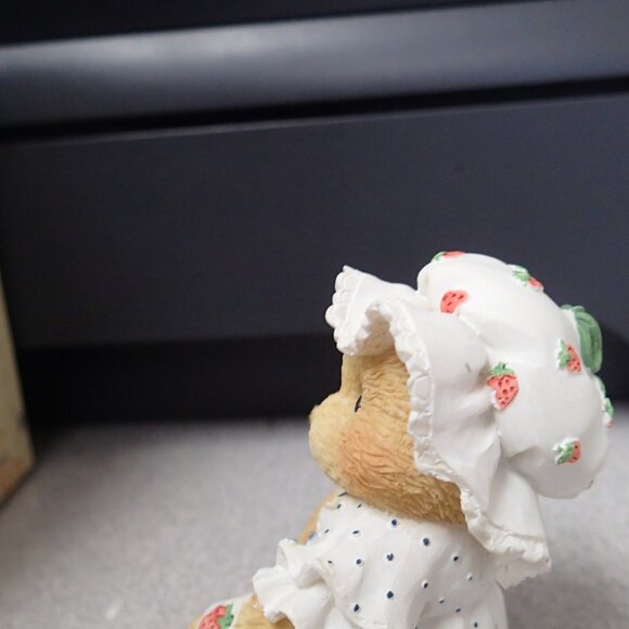 Cherished Teddies Jenna You're Berry Special To Me Girl Sewing Strawberries - Picture 6 of 7